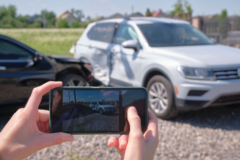 Documenting the scene of a car accident in Nashville, TN